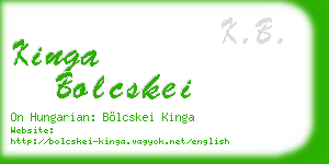 kinga bolcskei business card