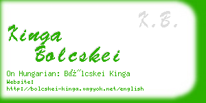 kinga bolcskei business card